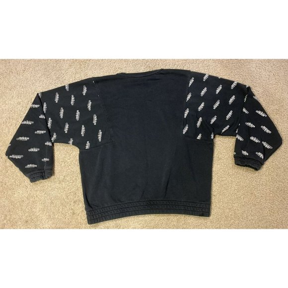 Adidas Originals Spell Out Crew Neck Black Sweatshirt Size Small - Picture 2 of 5